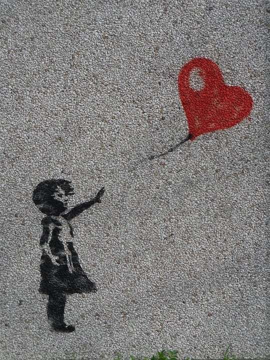 murale bambina cuore