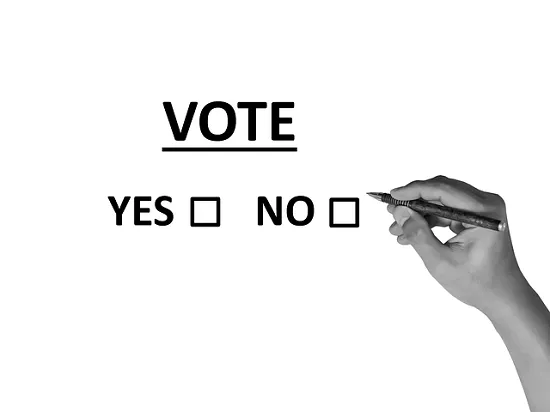 referendum sì no mano che firma
