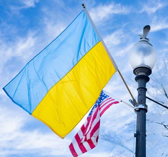 bandiere ucraina e americana